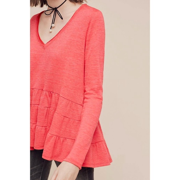 Anthropologie Thea Ruffled Peplum Top - Picture 2 of 8